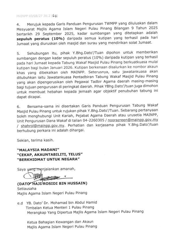 MAKLUMAN PENJENAMAAN DAN ARAHAN PENYALURAN KUTIPAN TWMPP conv 1